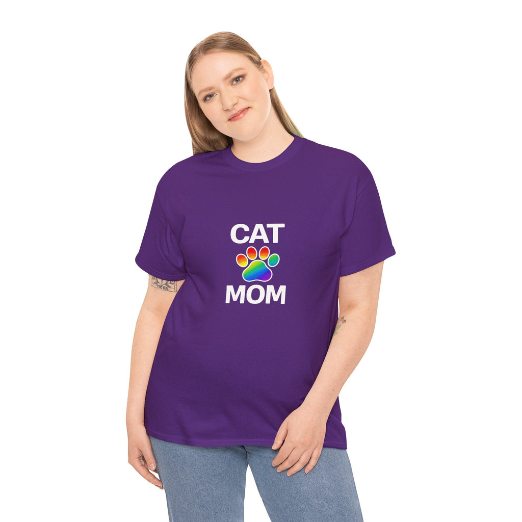 Pride Cat Mom Heavy Duty Unisex Tee Sizes Small - 5XL (11 colors)