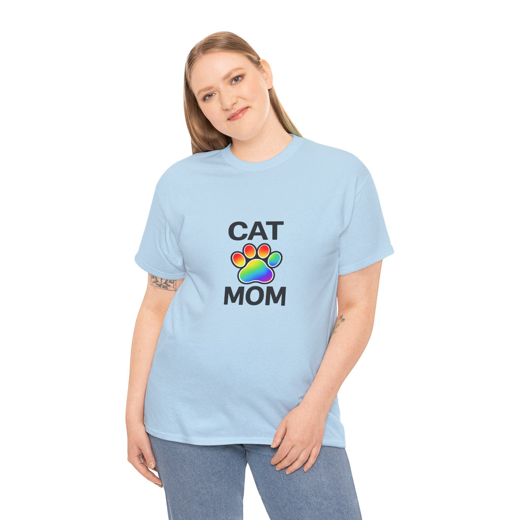 Pride Cat Mom Heavy Duty Unisex Tee Sizes Small - 5XL (11 colors)