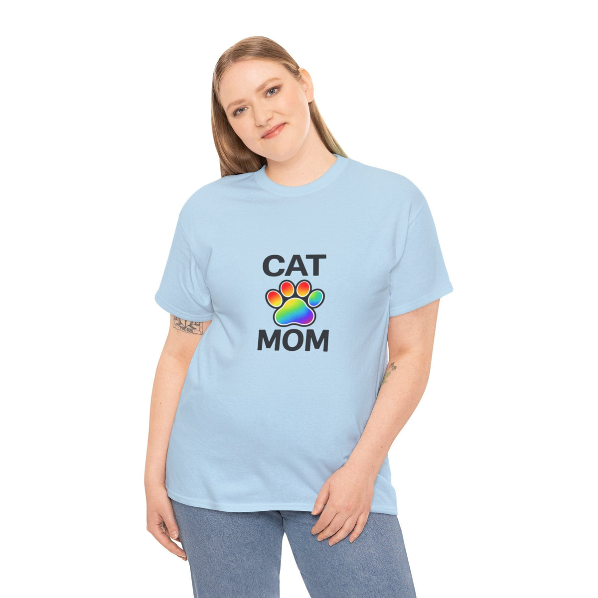 Pride Cat Mom Heavy Duty Unisex Tee Sizes Small - 5XL (11 colors)