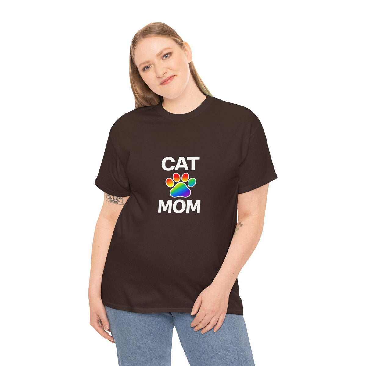 Pride Cat Mom Heavy Duty Unisex Tee Sizes Small - 5XL (11 colors)