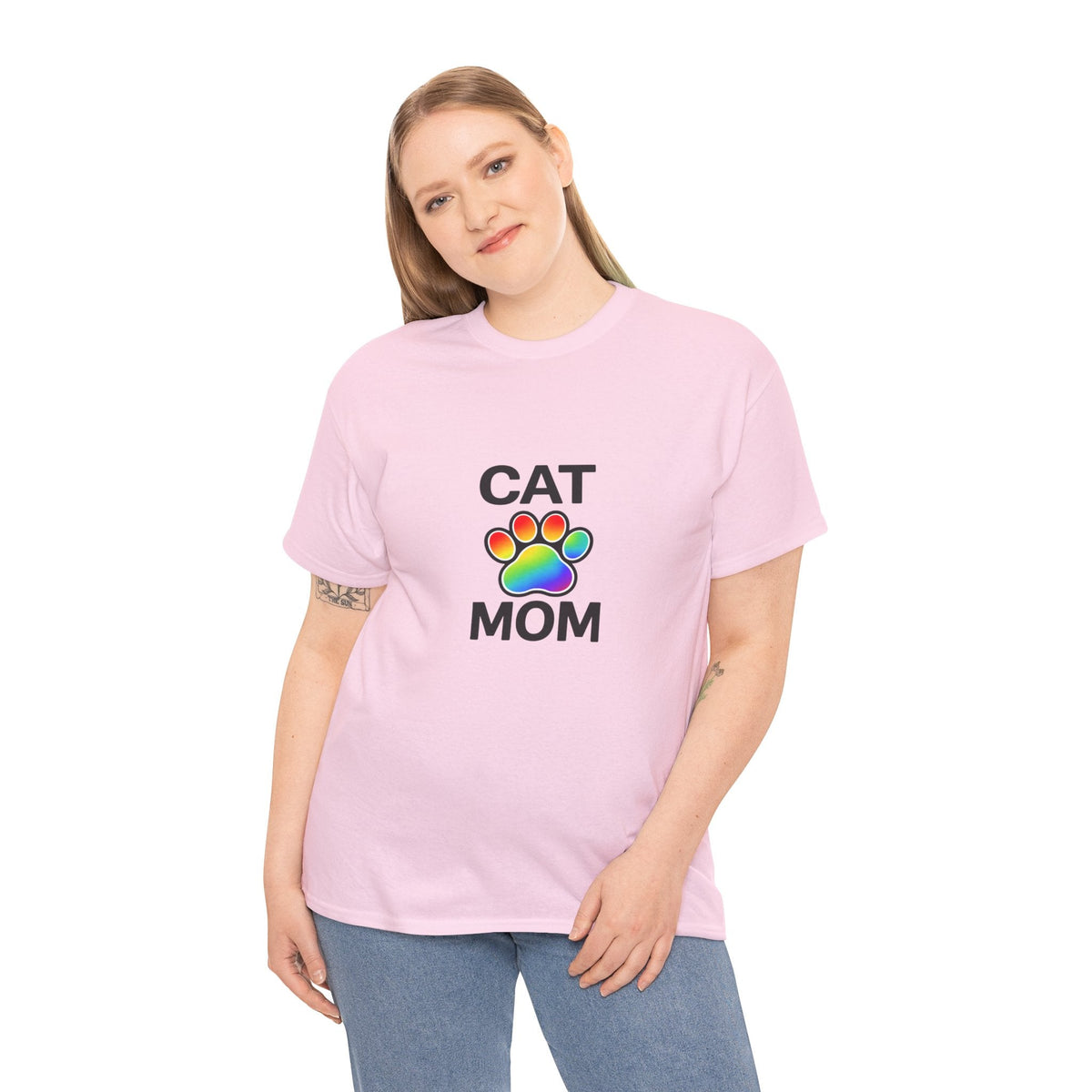 Pride Cat Mom Heavy Duty Unisex Tee Sizes Small - 5XL (11 colors)