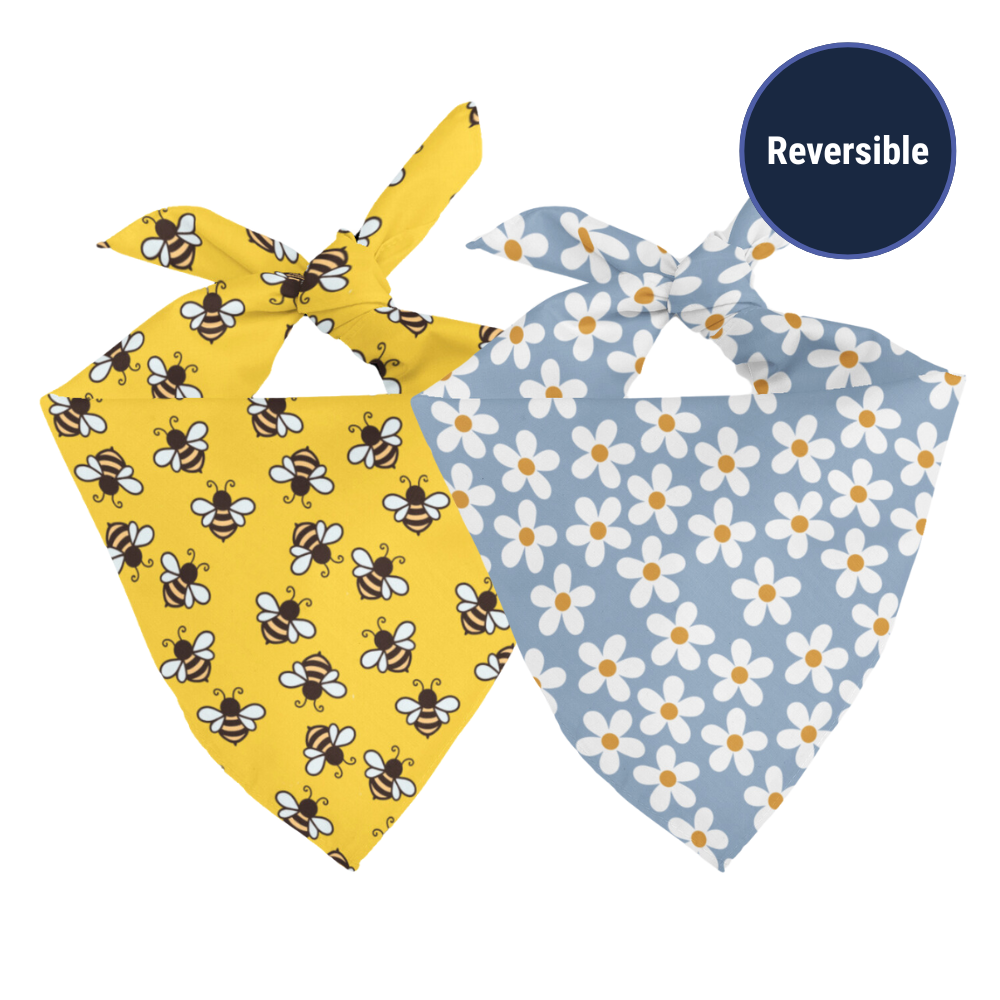 Bees & Daisy Dog Bandana & Matching Scrunchie Set