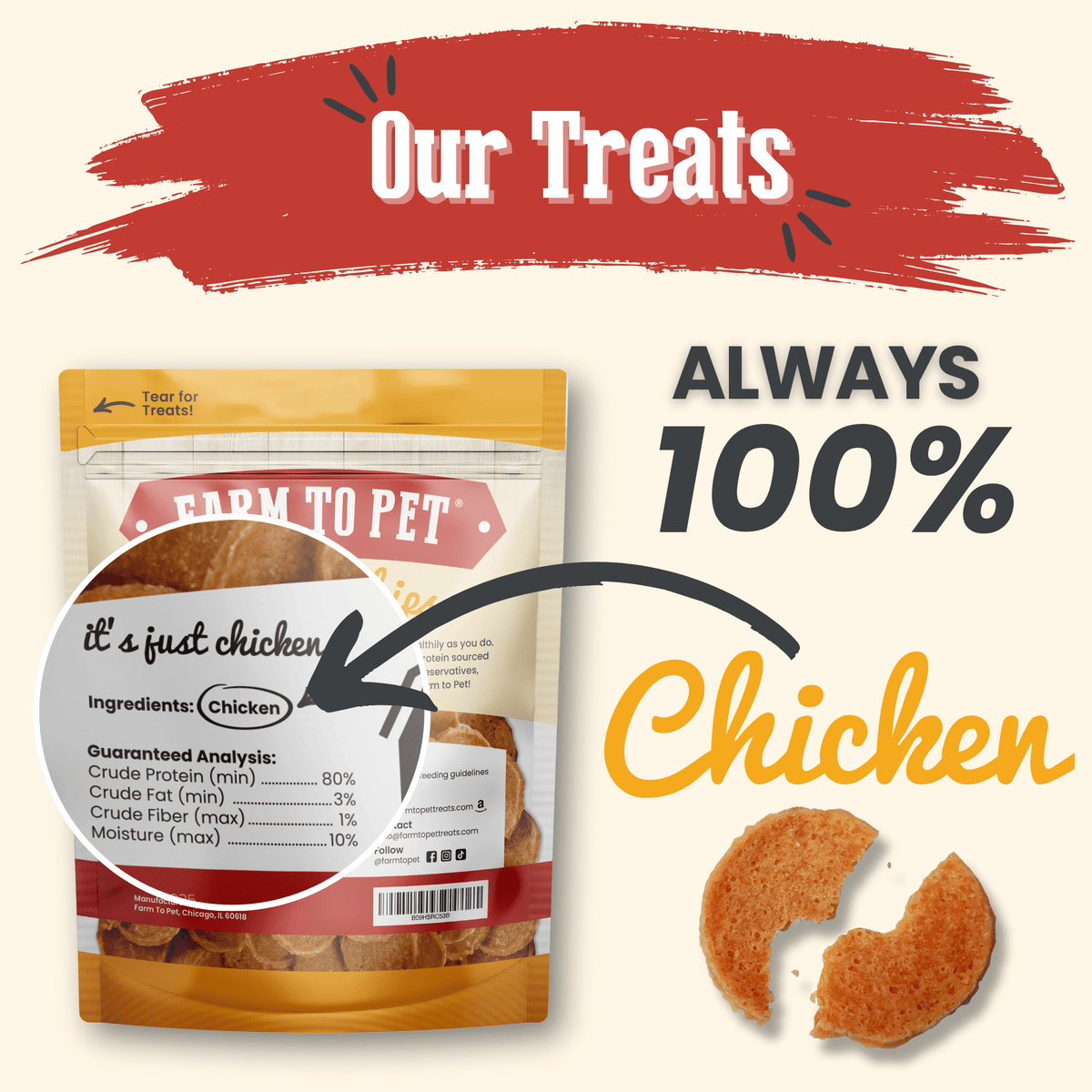 Chicken Chips for Dogs | All-Natural Single-Ingredient Dog Treats
