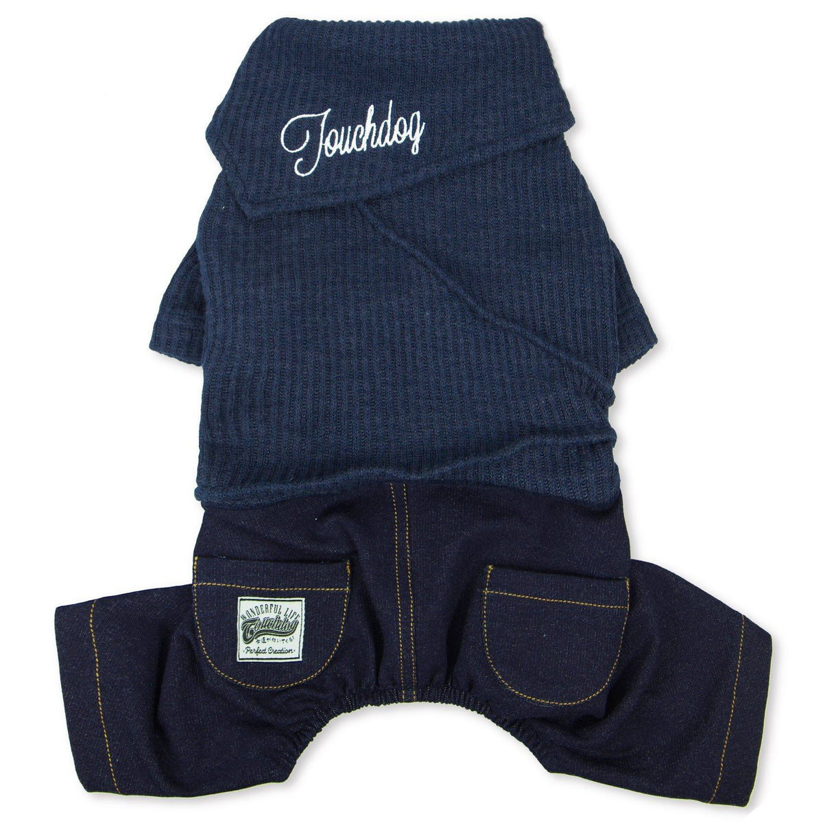 Touchdog Vogue Neck-Wrap Full Body Fashion Dog Sweater Outfit